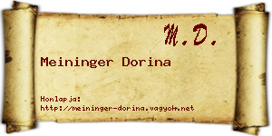 Meininger Dorina névjegykártya